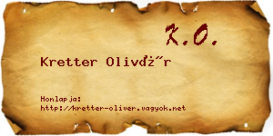 Kretter Olivér névjegykártya
